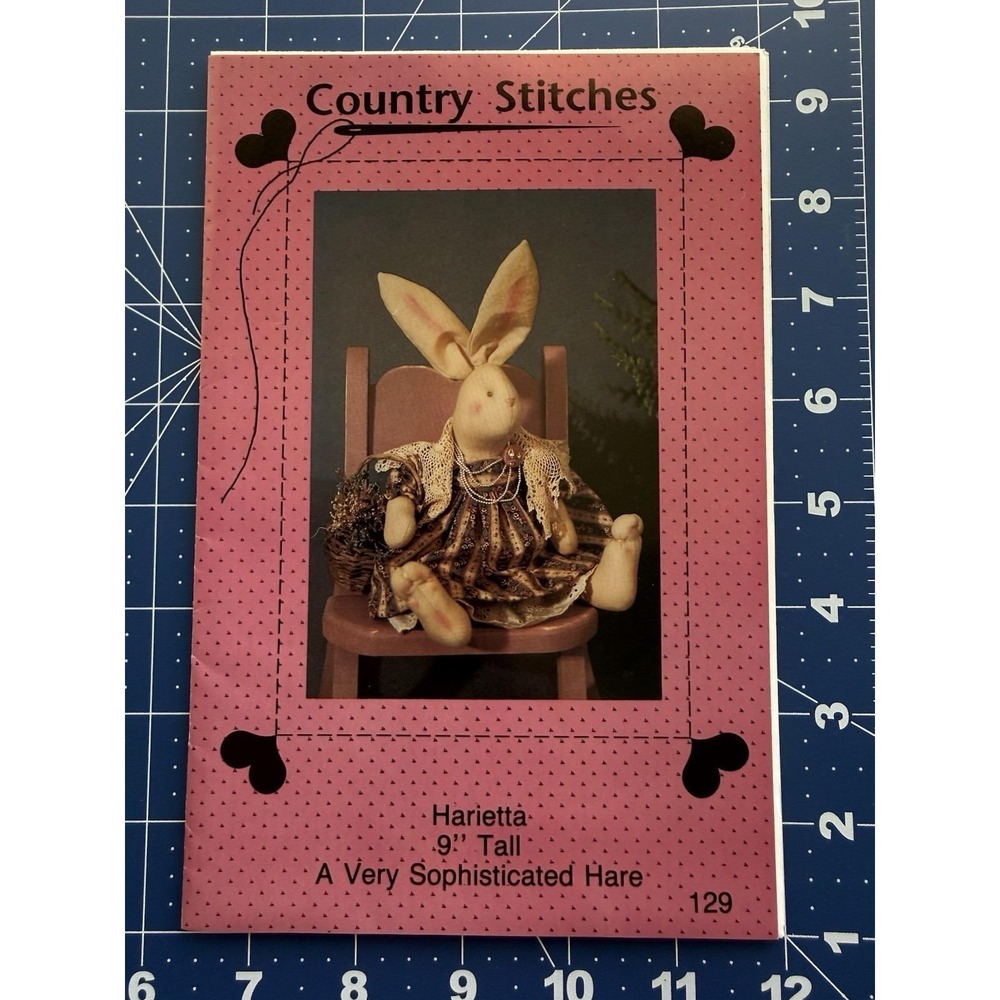 VTG Country‎ Stitches HARIETTA Bunny 1989 Sewing Pattern 129 By Brenda Gervais